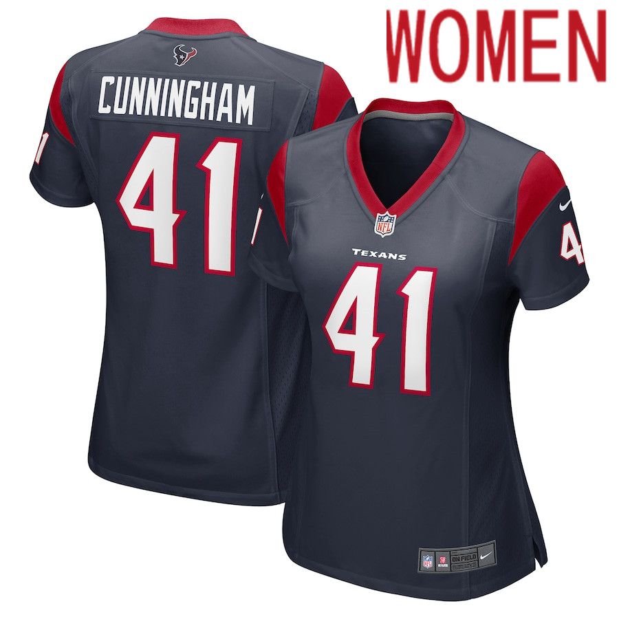 Women Houston Texans 41 Zach Cunningham Nike Navy Game NFL Jersey